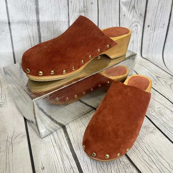 Mango Brown Suede Clog Sandals - Picture 5 of 11